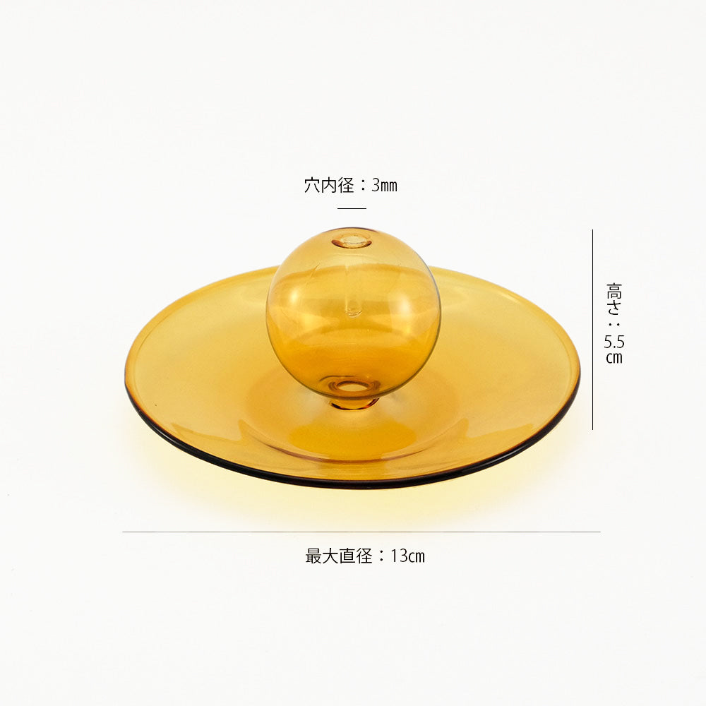 【メール便不可】INCENSE HOLDER GLASS GRAY/YELLOW