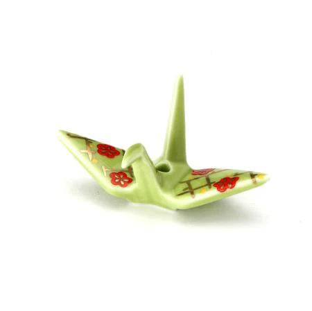 【メール便不可】折り鶴香立 若芽色(わかめいろ)