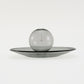 INCENSE HOLDER GLASS GRAY/YELLOW