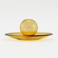 INCENSE HOLDER GLASS GRAY/YELLOW